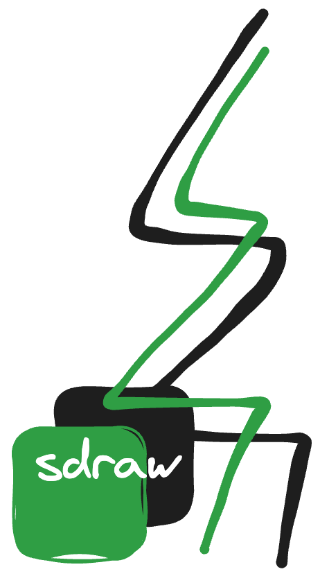 sdraw application logo resembling a pine tree